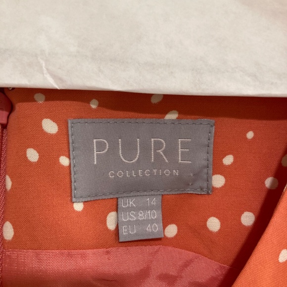 Pure Collection Coral Sleeveless Dress Size 8/10 - Picture 3 of 9